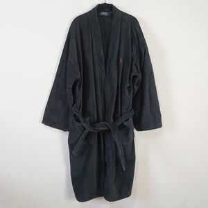 Polo Ralph Lauren Bath Robe Large Xlarge Cotton Lounge Casual Tie Waist Pockets